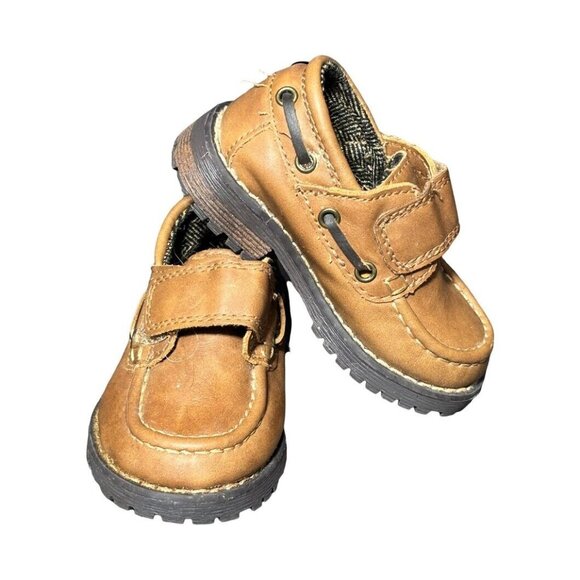 Cat & Jack Boys Brown Levi Shoes Size 5 - Picture 2 of 6